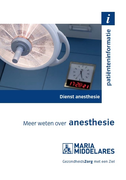 Brochure anesthesie